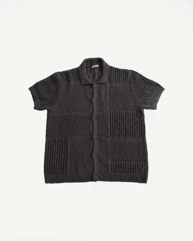 Short Sleeve Knit Shirt - Umber De Stijl made by 3sixteen