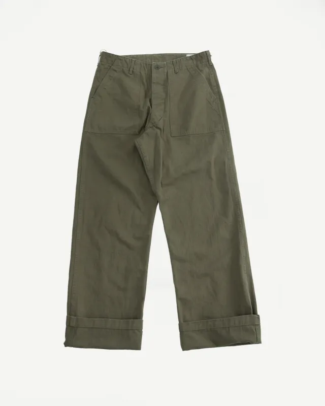 03-V5002-76k - Vintage Fit Fatigue Pants Herringbone Twill - Army Green made by orSlow