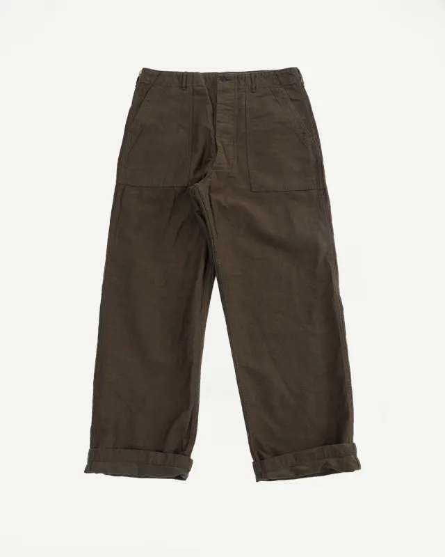 01-5104-52K - Fatigue Pants Cotton Linen Moleskin Relax Fit - Coffee Brown made by orSlow