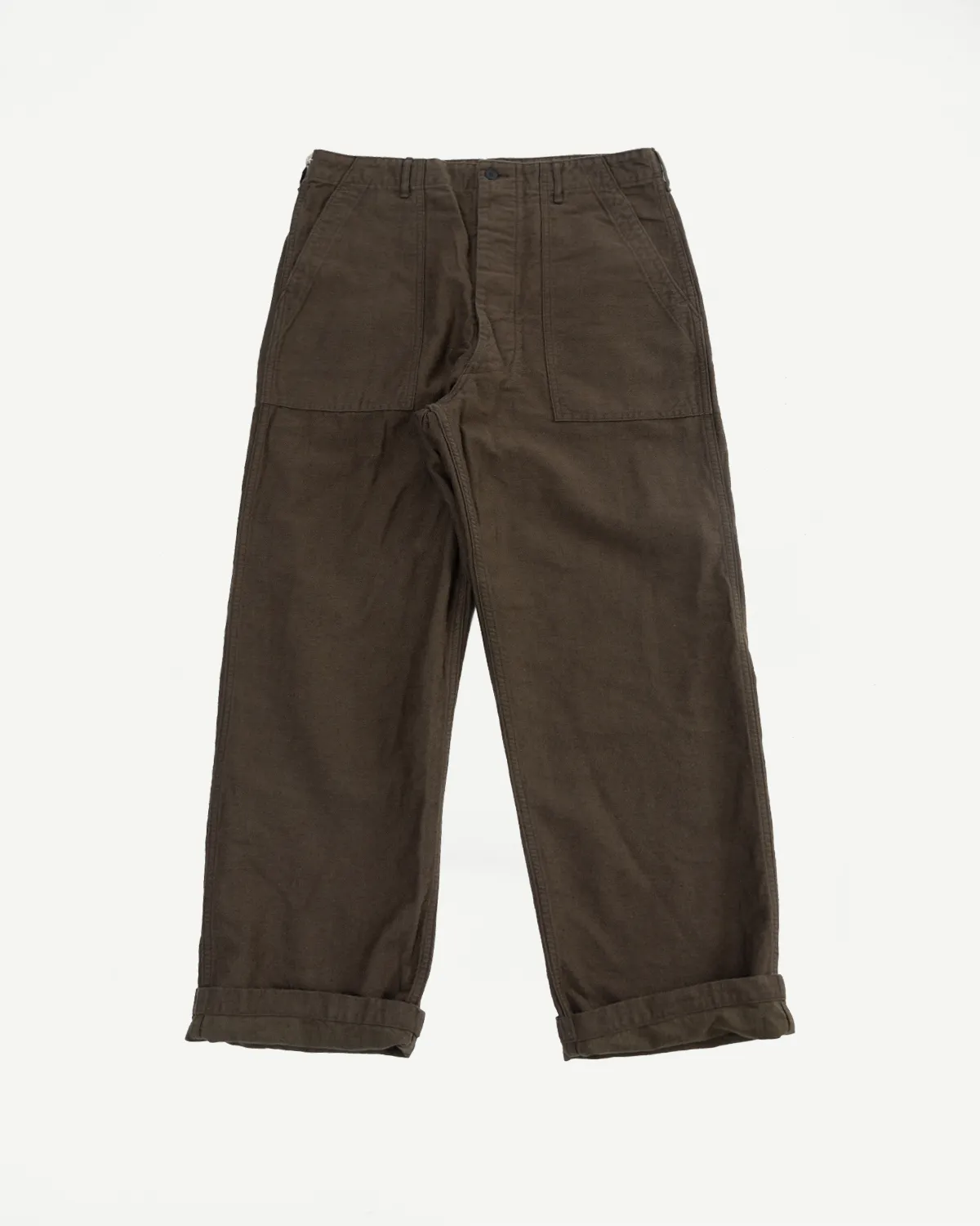 01-5104-52K - Fatigue Pants Cotton Linen Moleskin Relax Fit - Coffee Brown sold by Dant