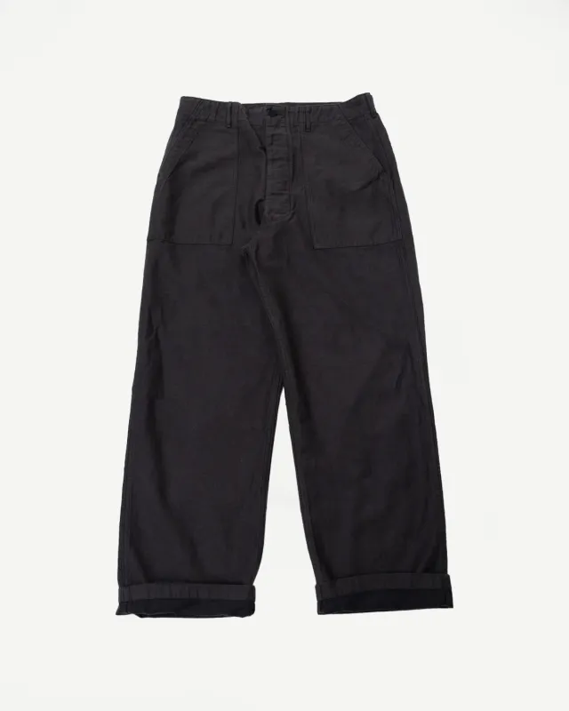 01-5104-60K - Fatigue Pants Cotton Linen Moleskin Relax Fit - Charcoal Gray made by orSlow