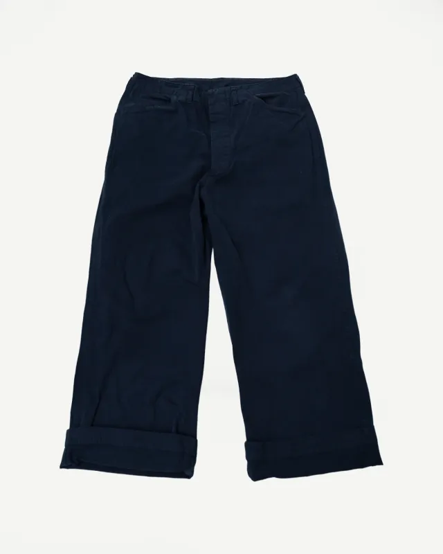 01-5210-61K - USMC Herringbone Wide Fit Utility Trousers - Black made by orSlow