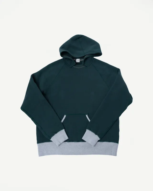 LCS1009 - Super Fluffy Knit Raglan After Hoodie - 2-Tone Vintage Forest Green sold by Dant