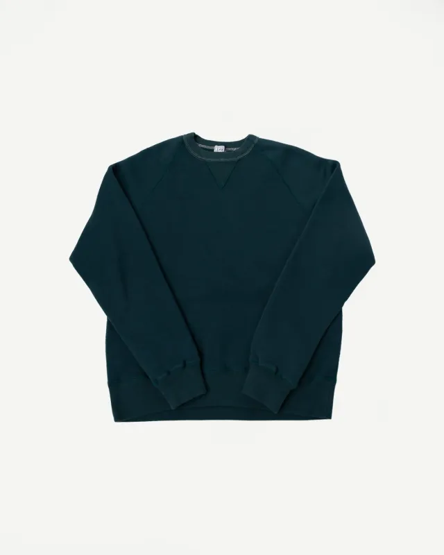 LCS1008 - Super Fluffy Knit Raglan V-Gusset Crew Neck - Vintage Forest Green made by Loop & Weft