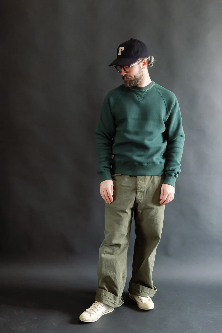 LCS1008 - Super Fluffy Knit Raglan V-Gusset Crew Neck - Vintage Forest Green sold by Dant product image thumbnail 5