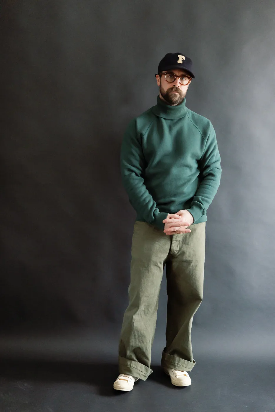 LCS1006 - Super Fluffy Knit Raglan Turtleneck - Vintage Forest Green sold by Dant product image thumbnail 5