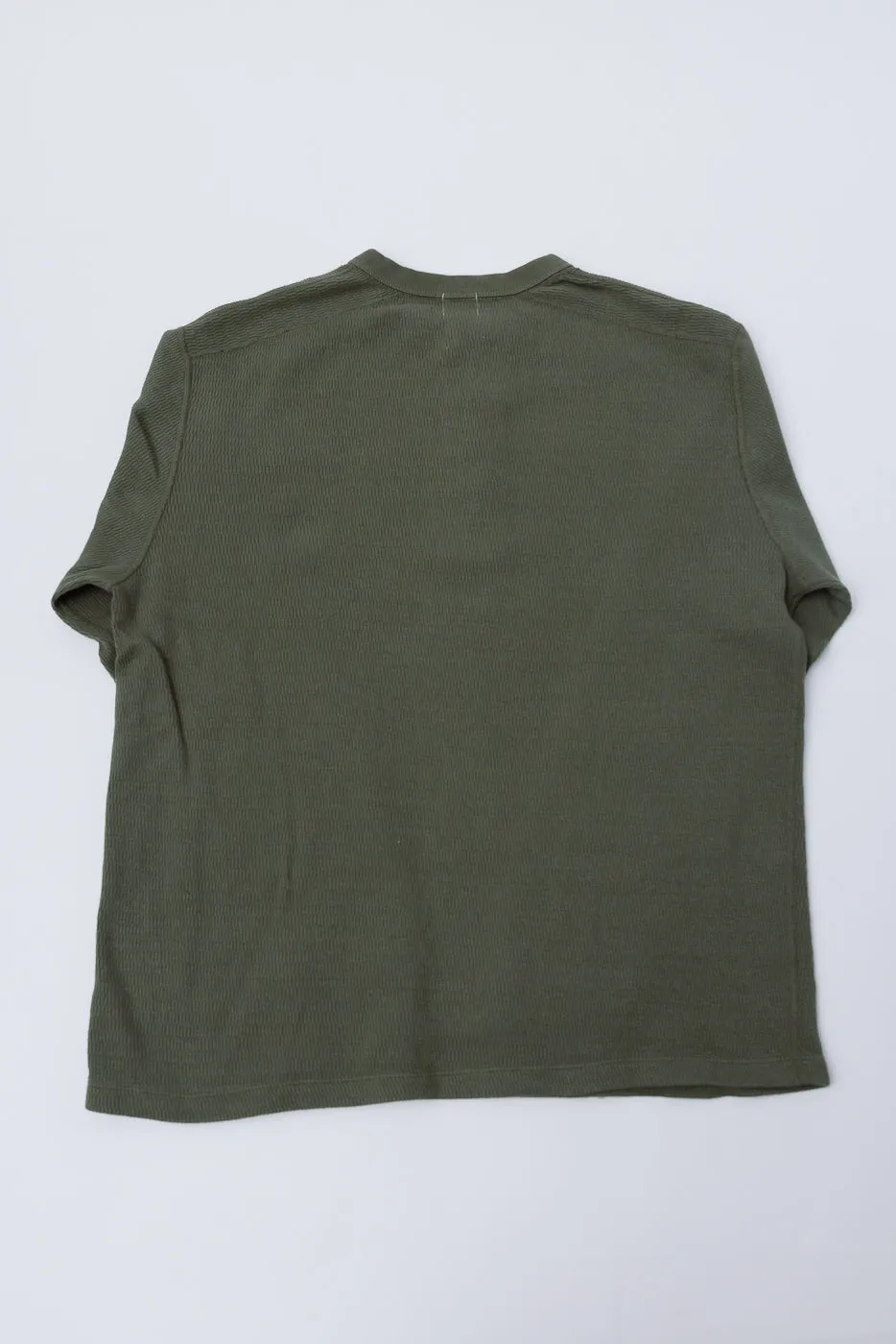 LRH1041 - Supima Long Sleeve Honeycomb Knit Henleyneck Thermal - Army Olive sold by Dant product image thumbnail 4