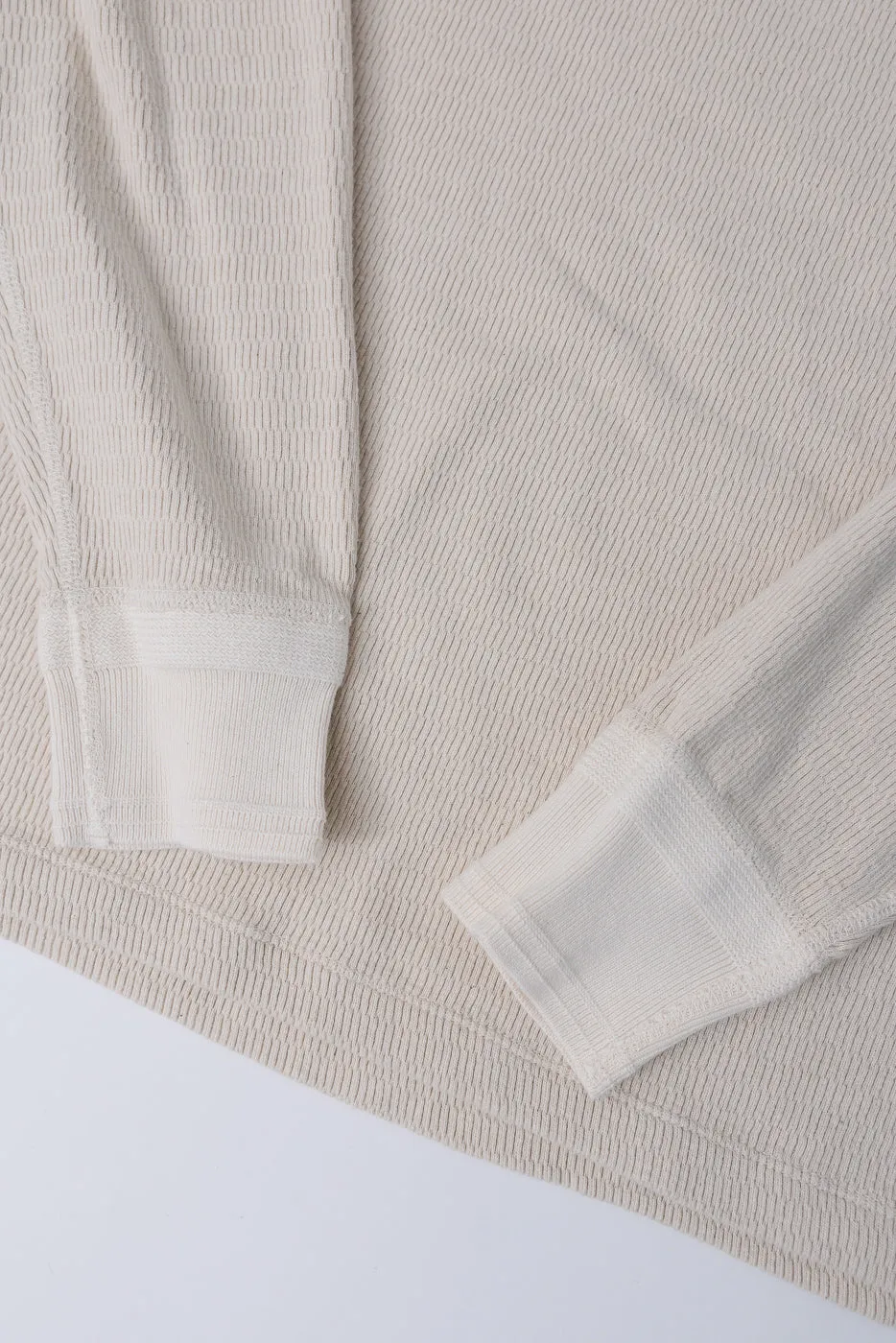 LRH1041 - Supima Long Sleeve Honeycomb Knit Henleyneck Thermal - Vintage Ivory sold by Dant product image thumbnail 3