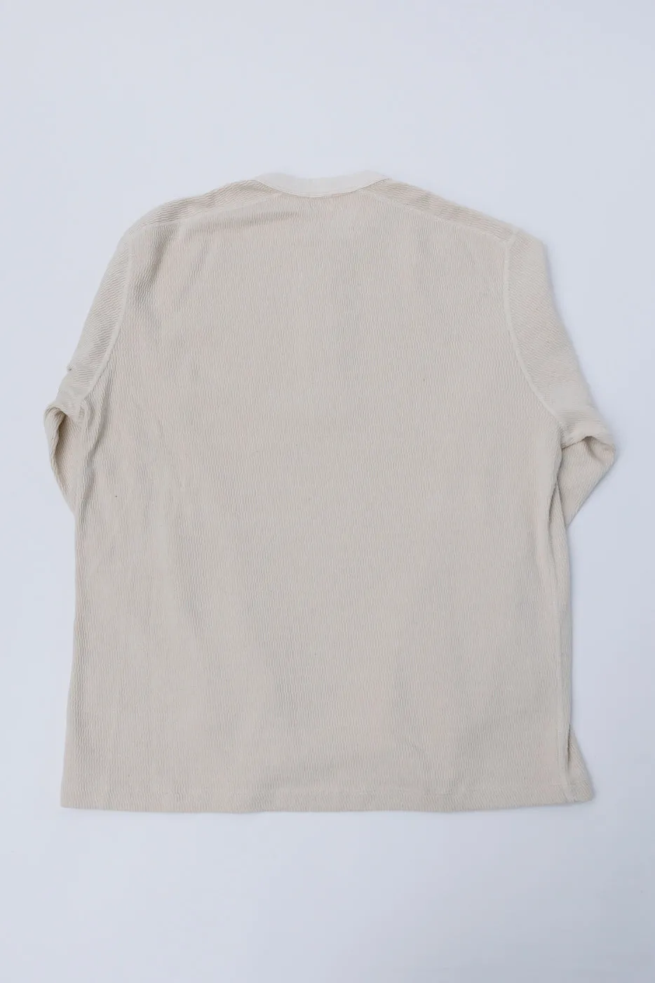 LRH1041 - Supima Long Sleeve Honeycomb Knit Henleyneck Thermal - Vintage Ivory sold by Dant product image thumbnail 4