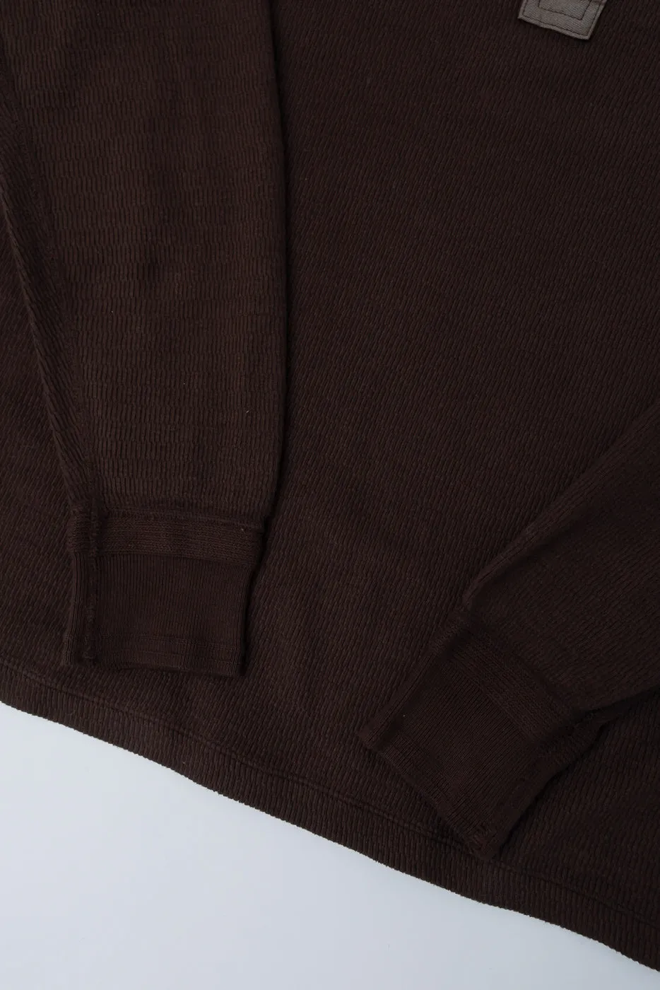 LRH1041 - Supima Long Sleeve Honeycomb Knit Henleyneck Thermal - Oak Brown sold by Dant product image thumbnail 3