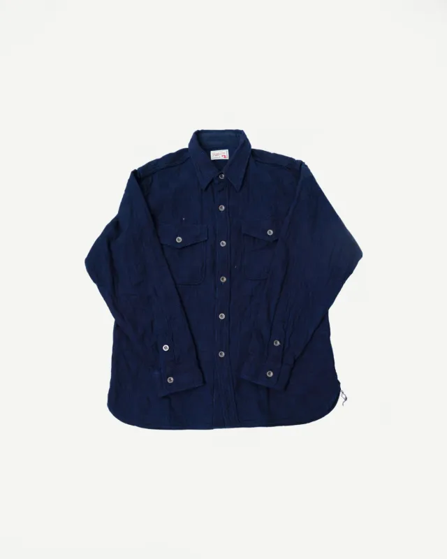 Officer Shirt Jacquard Plaid - Indigo made by GRAPHZERO