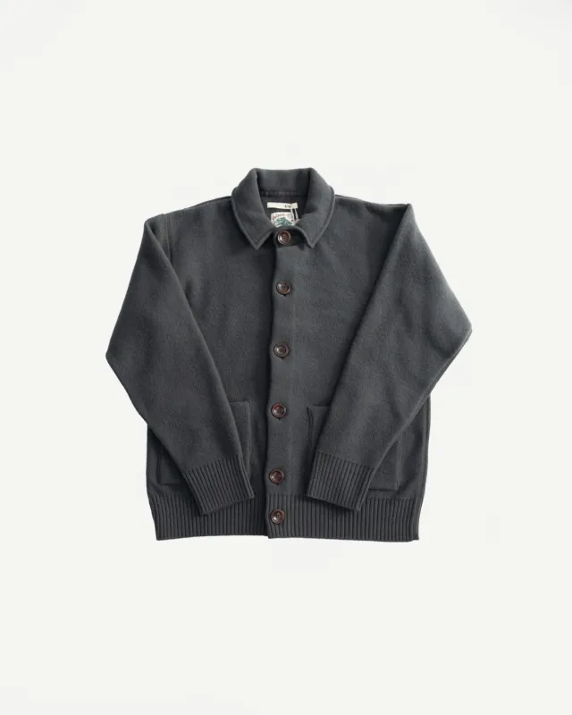 Brewster Shirt Boiled Wool - Dark Grey made by Indigofera