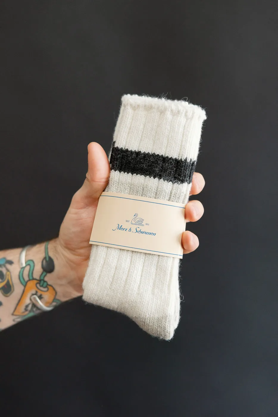 RW04.0298 - Recycled Wool Socks - Nature, Charcoal sold by Dant product image thumbnail 2
