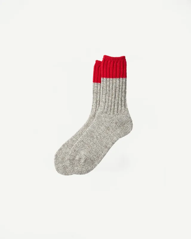 R1536 - Merino Wool Rug Socks - Red made by ROTOTO