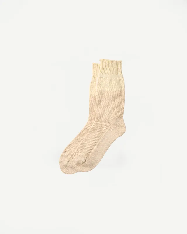 R1610 - Seed Stitch Socks - Raw, Beige made by ROTOTO