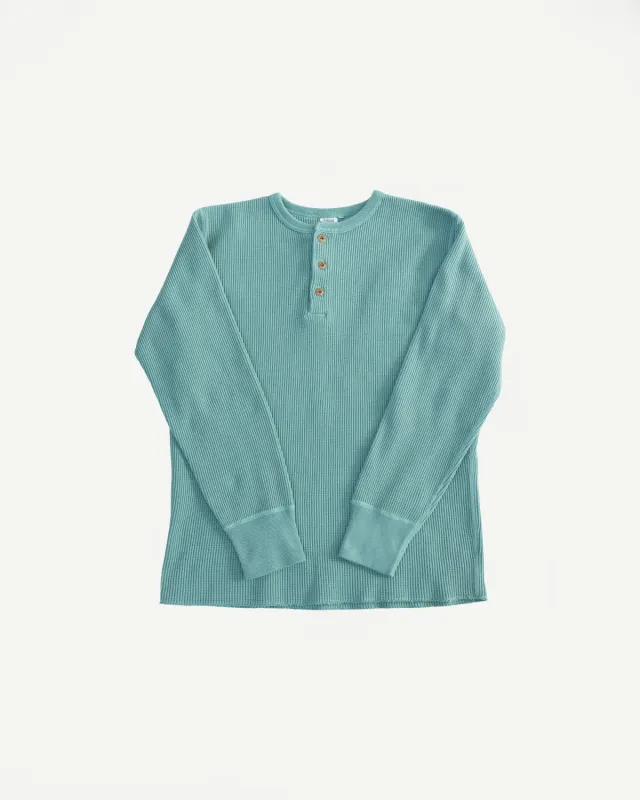 9937 - Heavy Thermal Long Sleeve Henley - Emerald made by Studio D'Artisan