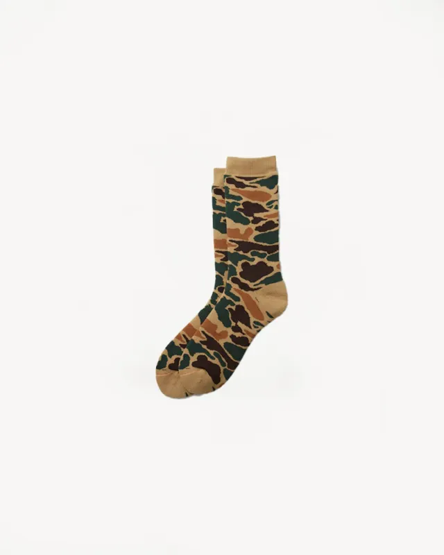 R1339 - Pile Camo Socks - Khaki made by ROTOTO