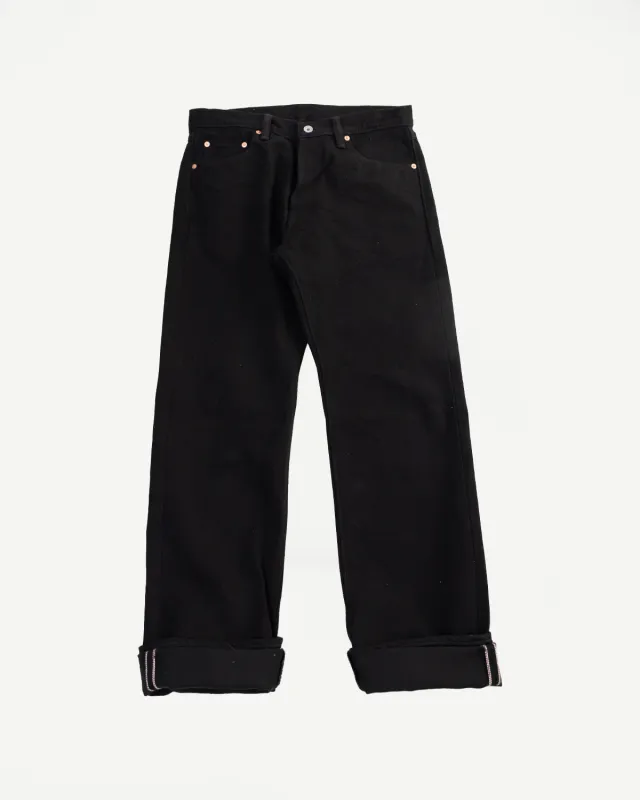 IH-634S-SBG - 21oz Selvedge Denim Straight Cut - Superblack (Fades to Grey) made by Dant