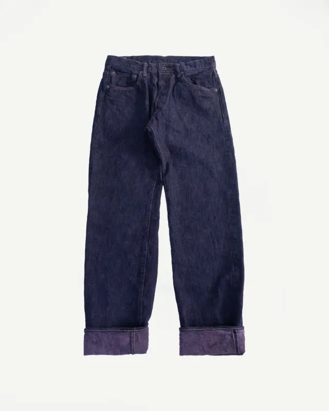 277BUM-MU - 17oz Bumpy Denim Murasaki - Just Right Straight made by Oni