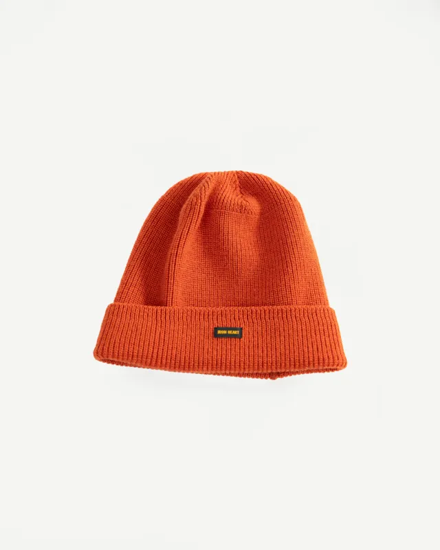 IHG-080-ORA - 100% Wool Ribbed Beanie - Orange sold by Dant