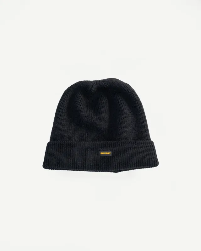 IHG-080-BLK - 100% Wool Ribbed Beanie - Black sold by Dant