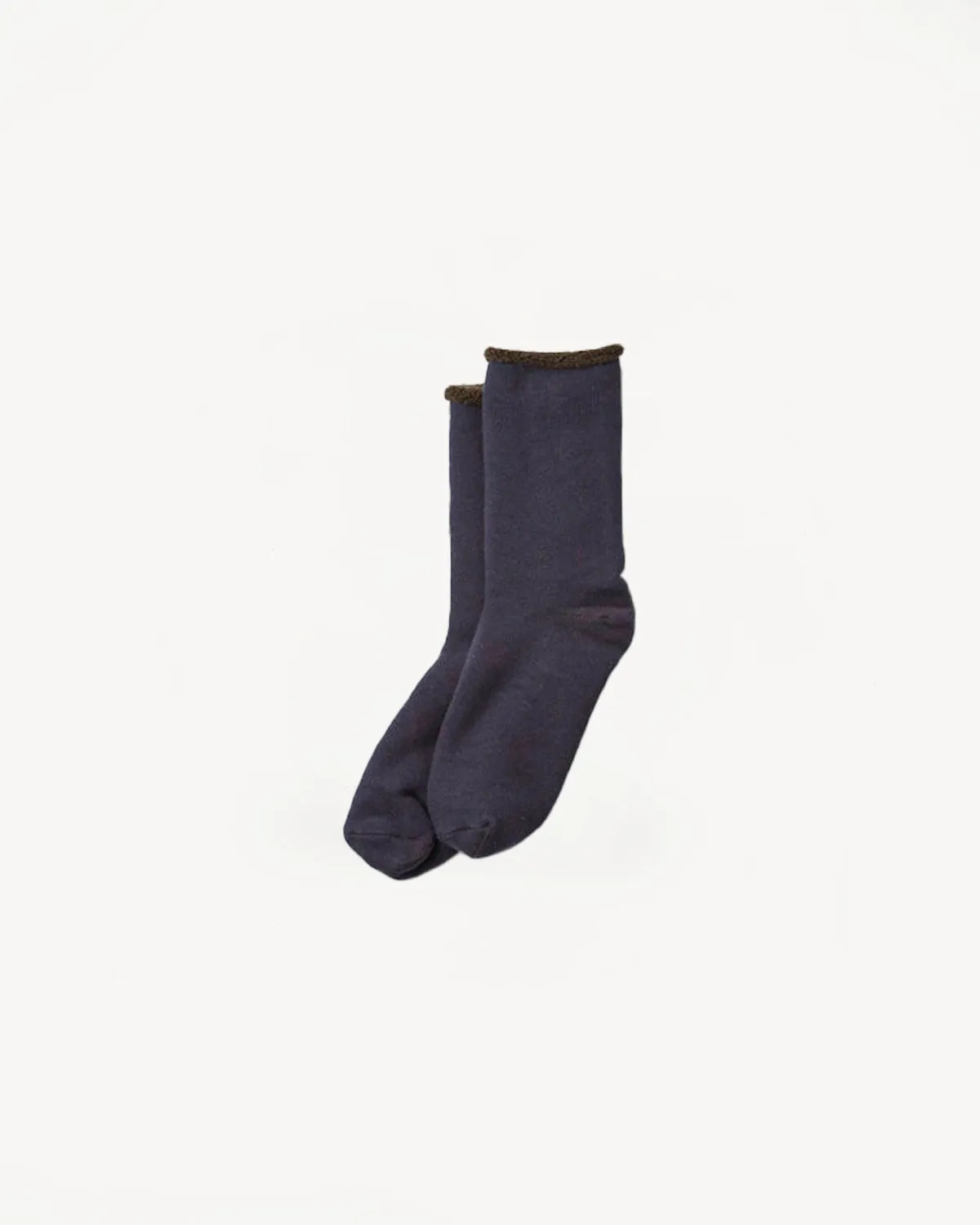 R1434 - Double Face Cozy Sleeping Socks "Extra Fine Merino" - Navy, Brown sold by Dant