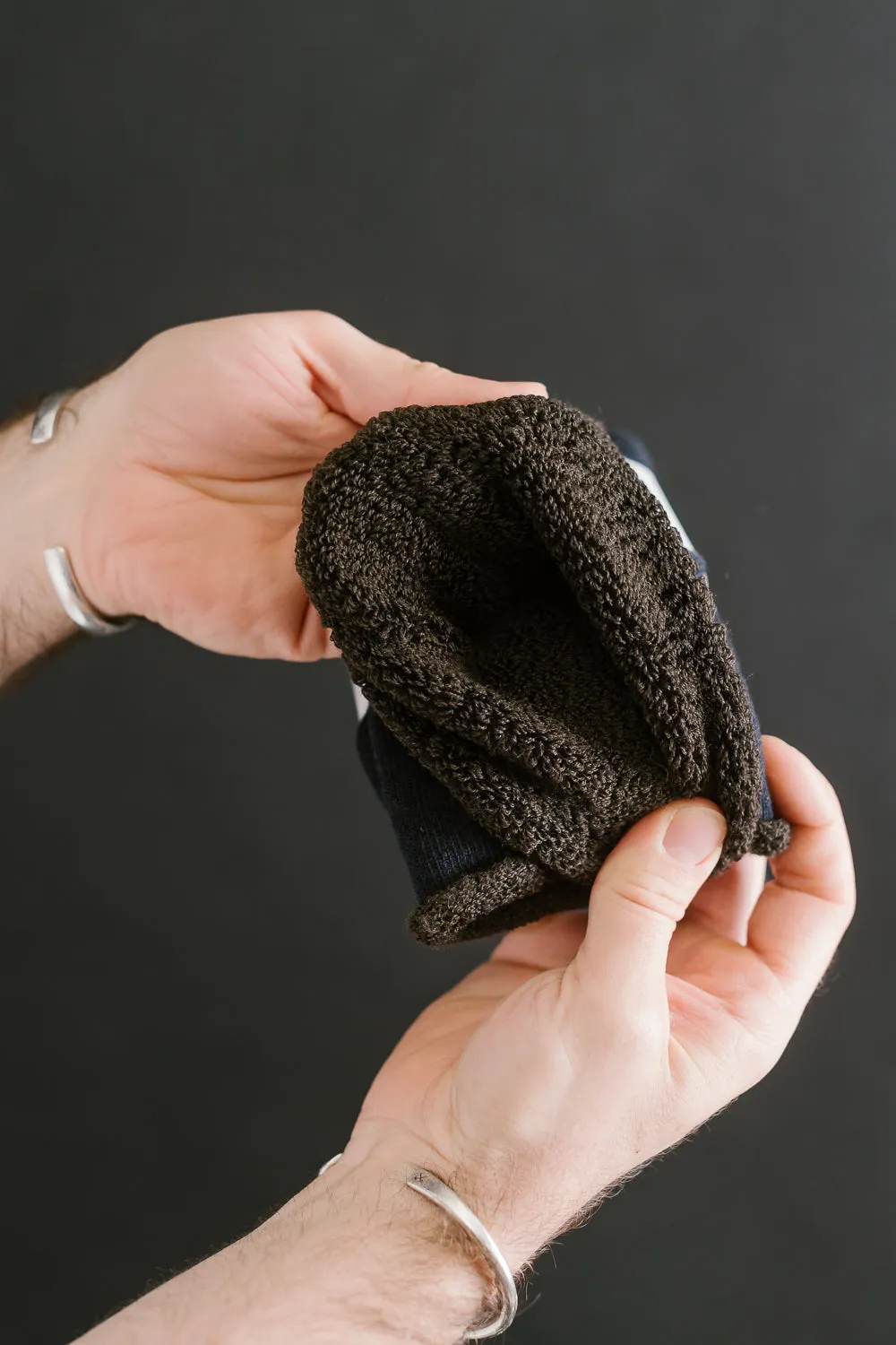 R1434 - Double Face Cozy Sleeping Socks "Extra Fine Merino" - Navy, Brown sold by Dant product image thumbnail 3