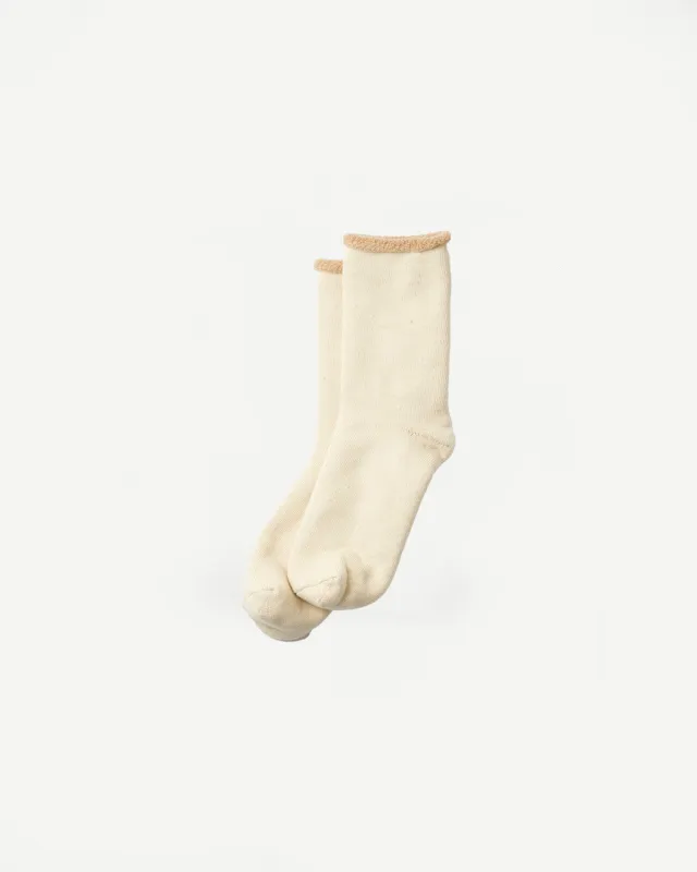 R1434 - Double Face Cozy Sleeping Socks "Extra Fine Merino" - Ivory, Beige sold by Dant