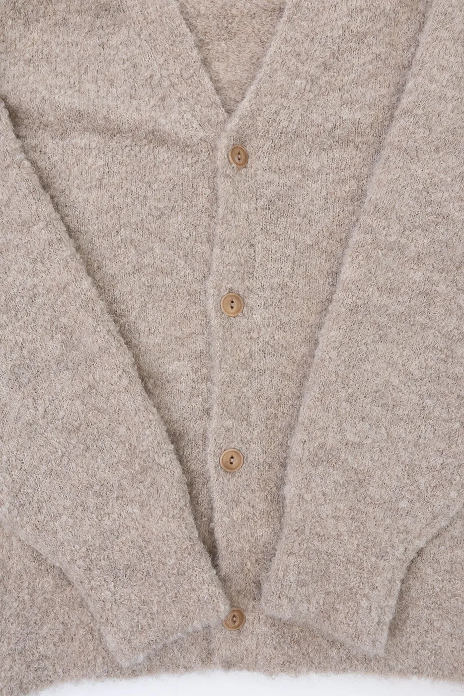 V-Neck Cardigan Boucle Alpaca - Khaki sold by Dant product image thumbnail 3