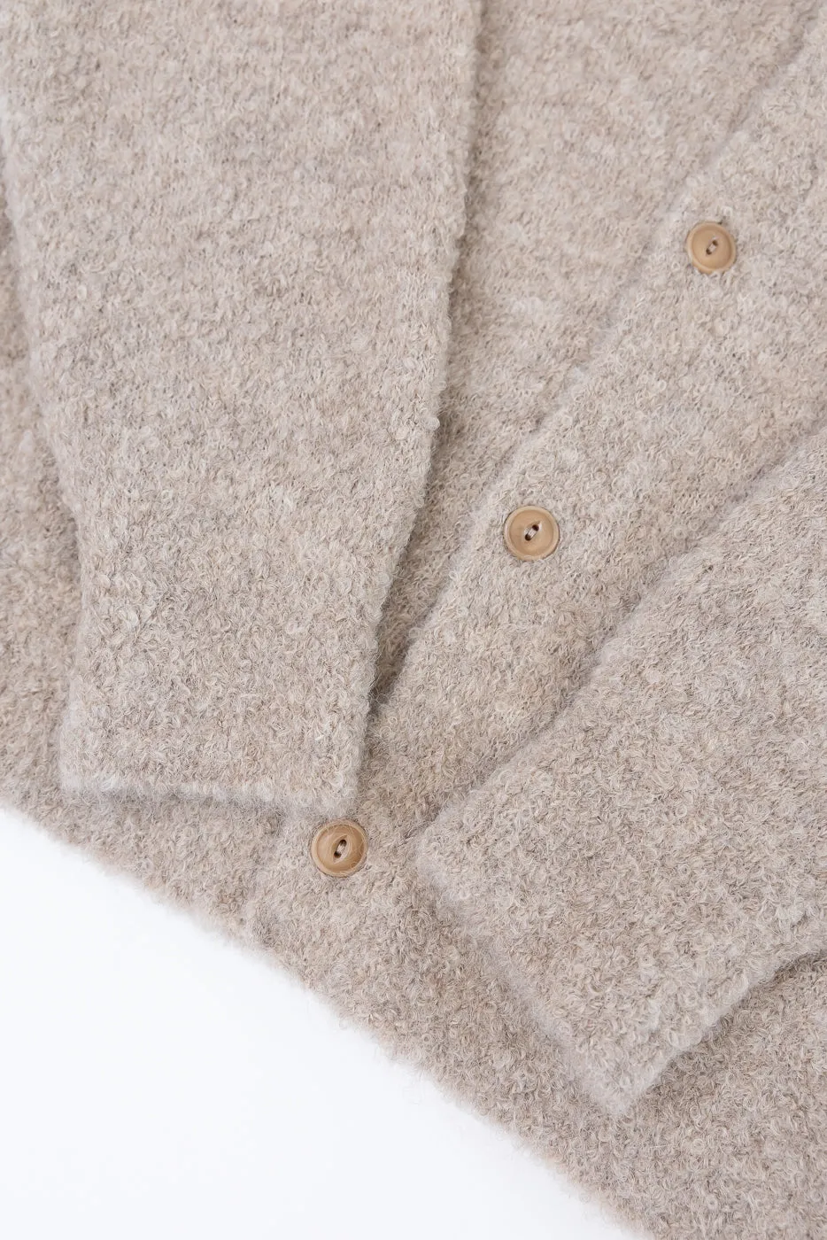 V-Neck Cardigan Boucle Alpaca - Khaki sold by Dant product image thumbnail 4