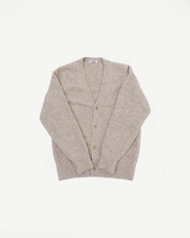 V-Neck Cardigan Boucle Alpaca - Khaki sold by Dant