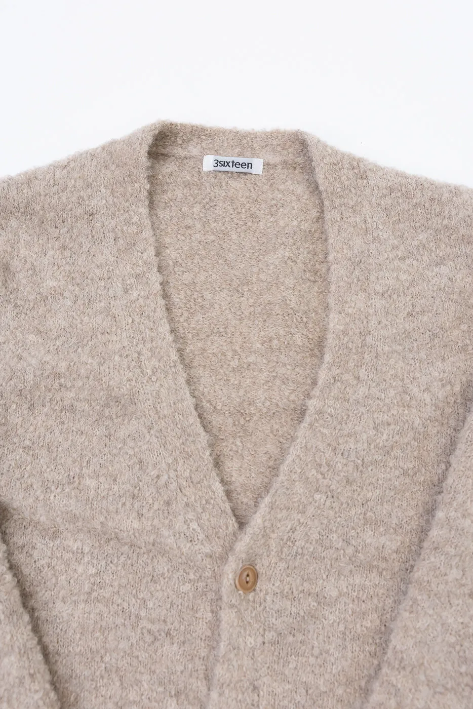 V-Neck Cardigan Boucle Alpaca - Khaki sold by Dant product image thumbnail 2