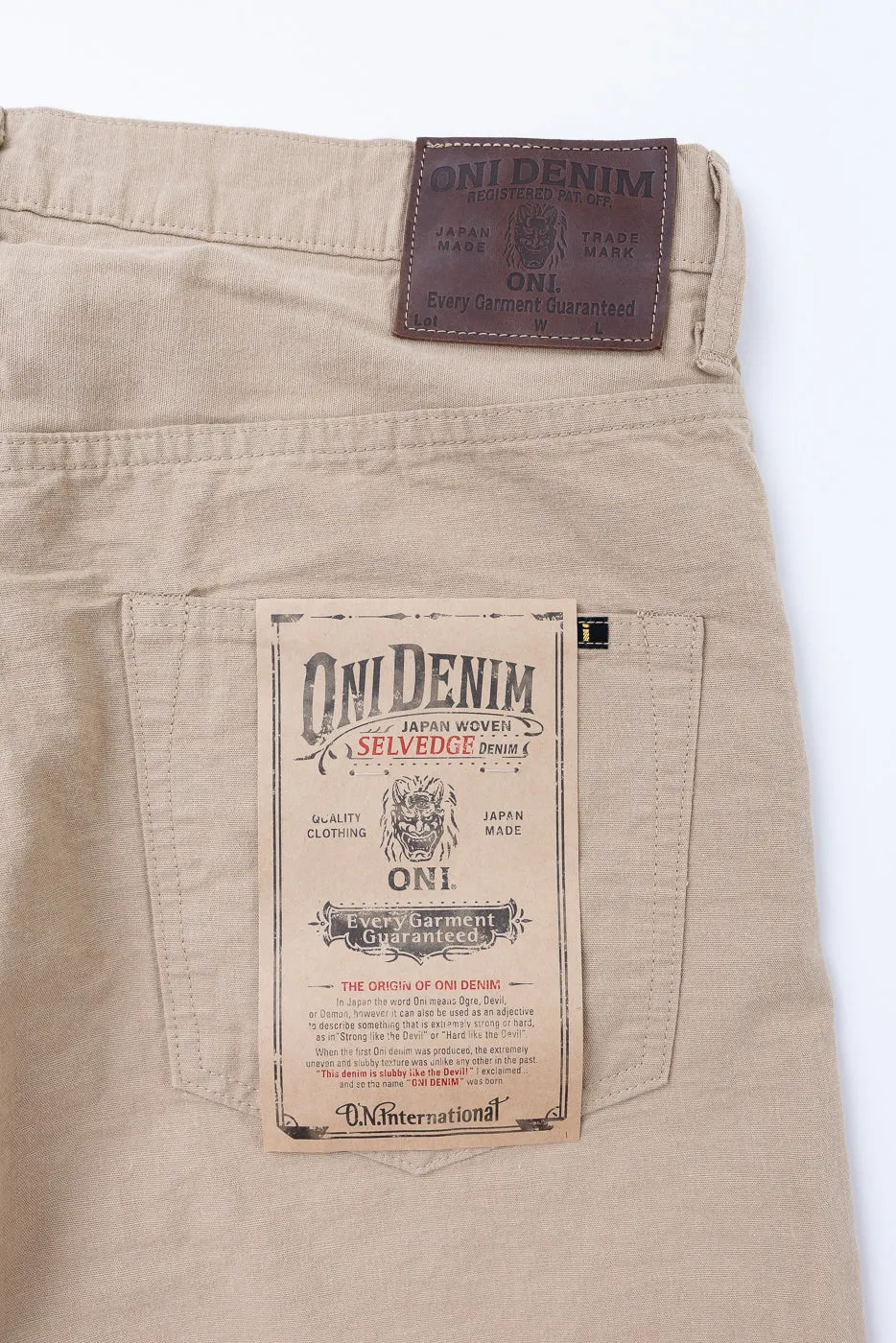 200-8BE - 8oz "Beige Betacham" Selvedge Chambray Pants - Wide Straight sold by Dant product image thumbnail 2