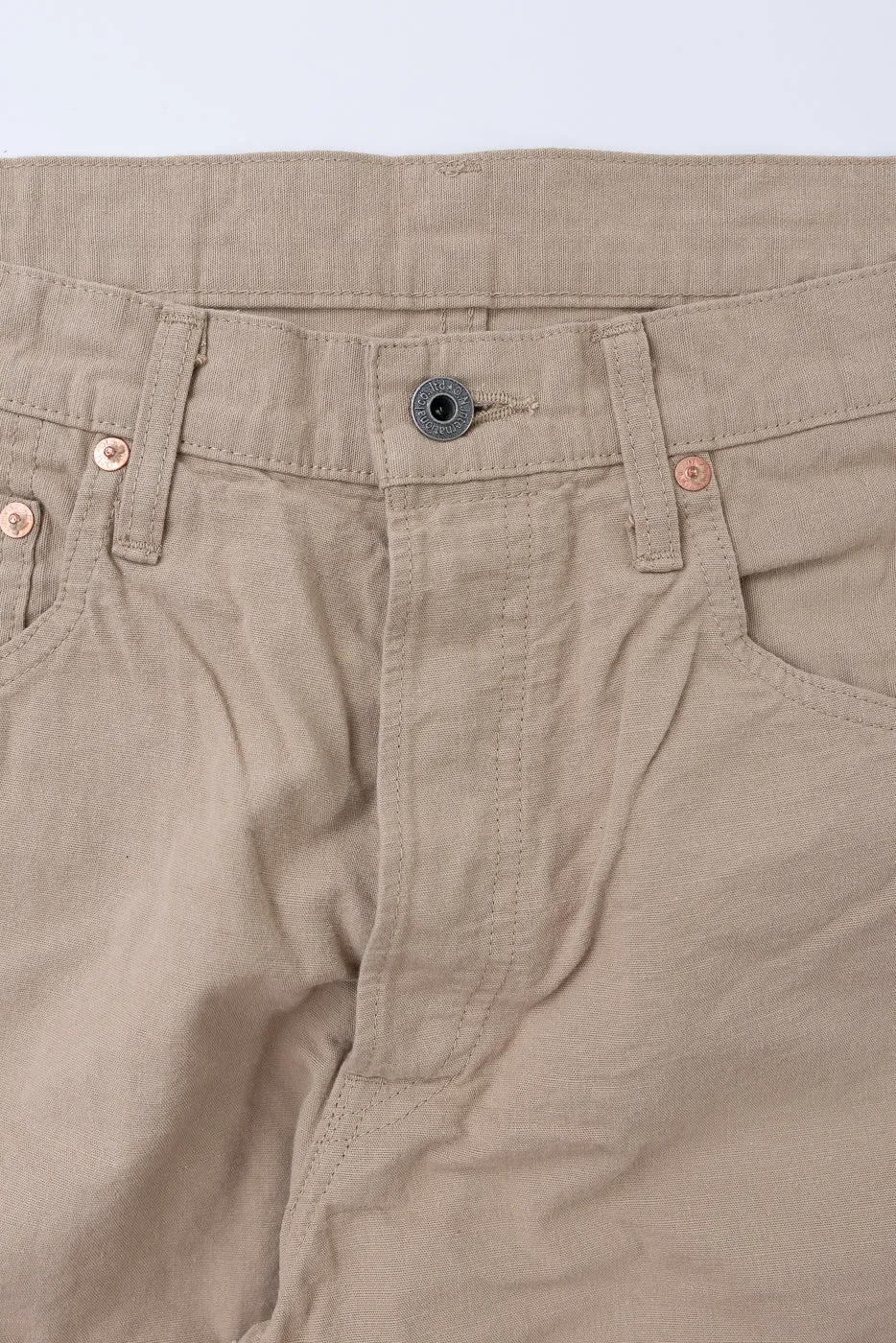 200-8BE - 8oz "Beige Betacham" Selvedge Chambray Pants - Wide Straight sold by Dant product image thumbnail 3