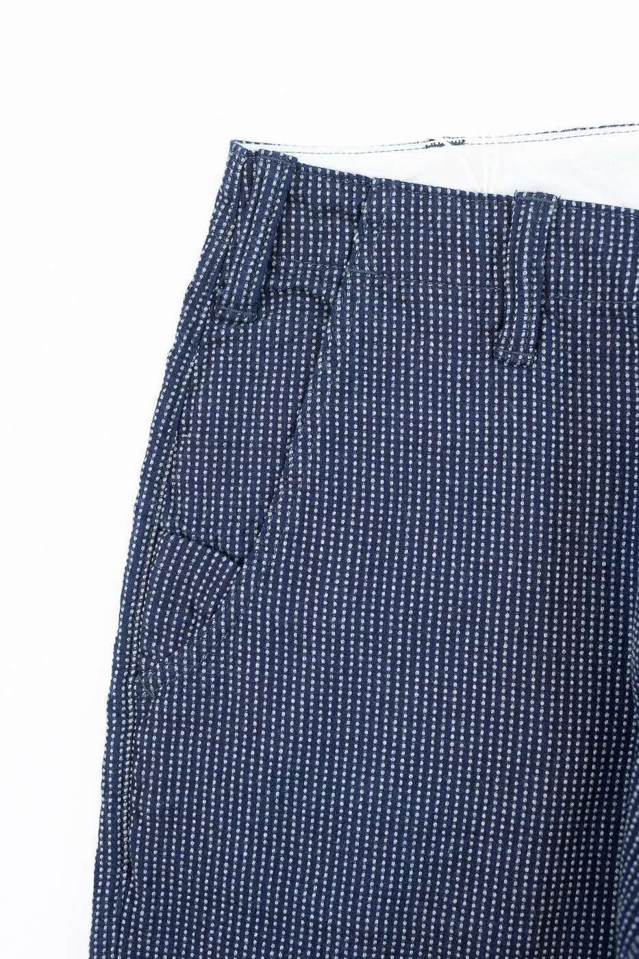 LP-1180-2 - Stitch Stripe Sashiko Comfortable Trousers - Indigo x Thin Stripe sold by Dant product image thumbnail 4