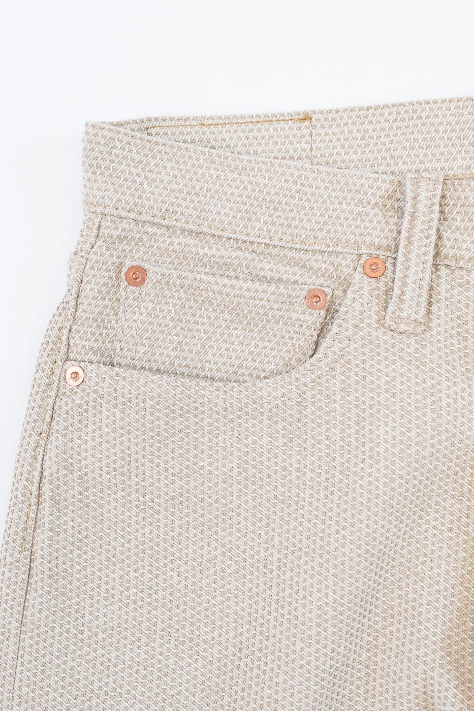 1178-IV - Sashiko Denim Regular Fit - Ivory x Beige sold by Dant product image thumbnail 4