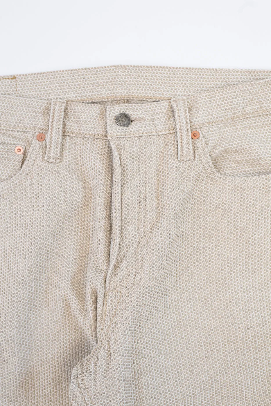 1178-IV - Sashiko Denim Regular Fit - Ivory x Beige sold by Dant product image thumbnail 3