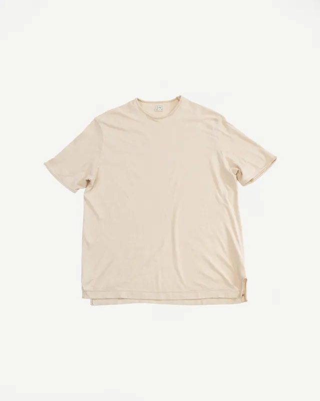 LRC1119 - Supima Cotton Edge Piping Classic Crew - Old Ivory made by Loop & Weft