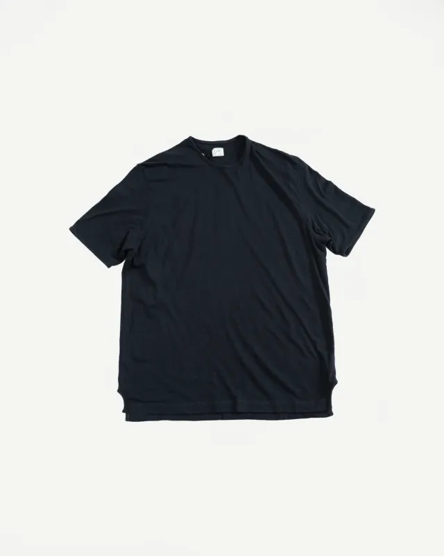 LRC1119 - Supima Cotton Edge Piping Classic Crew - Royal Black made by Loop & Weft