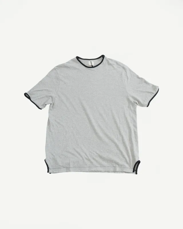 LRC1119 - Supima Cotton Edge Piping Classic Crew - Two Tone Vintage Grey made by Loop & Weft