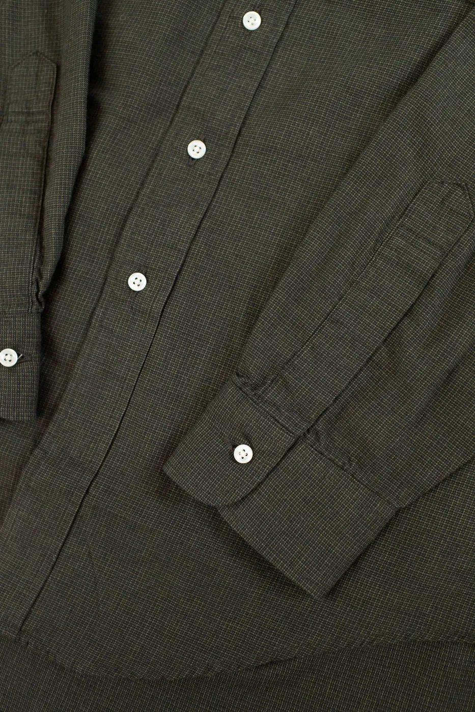 01-8112-52 - Standard Button Down Brushed Mini-Check Flannel - Coffee Brown sold by Dant product image thumbnail 5