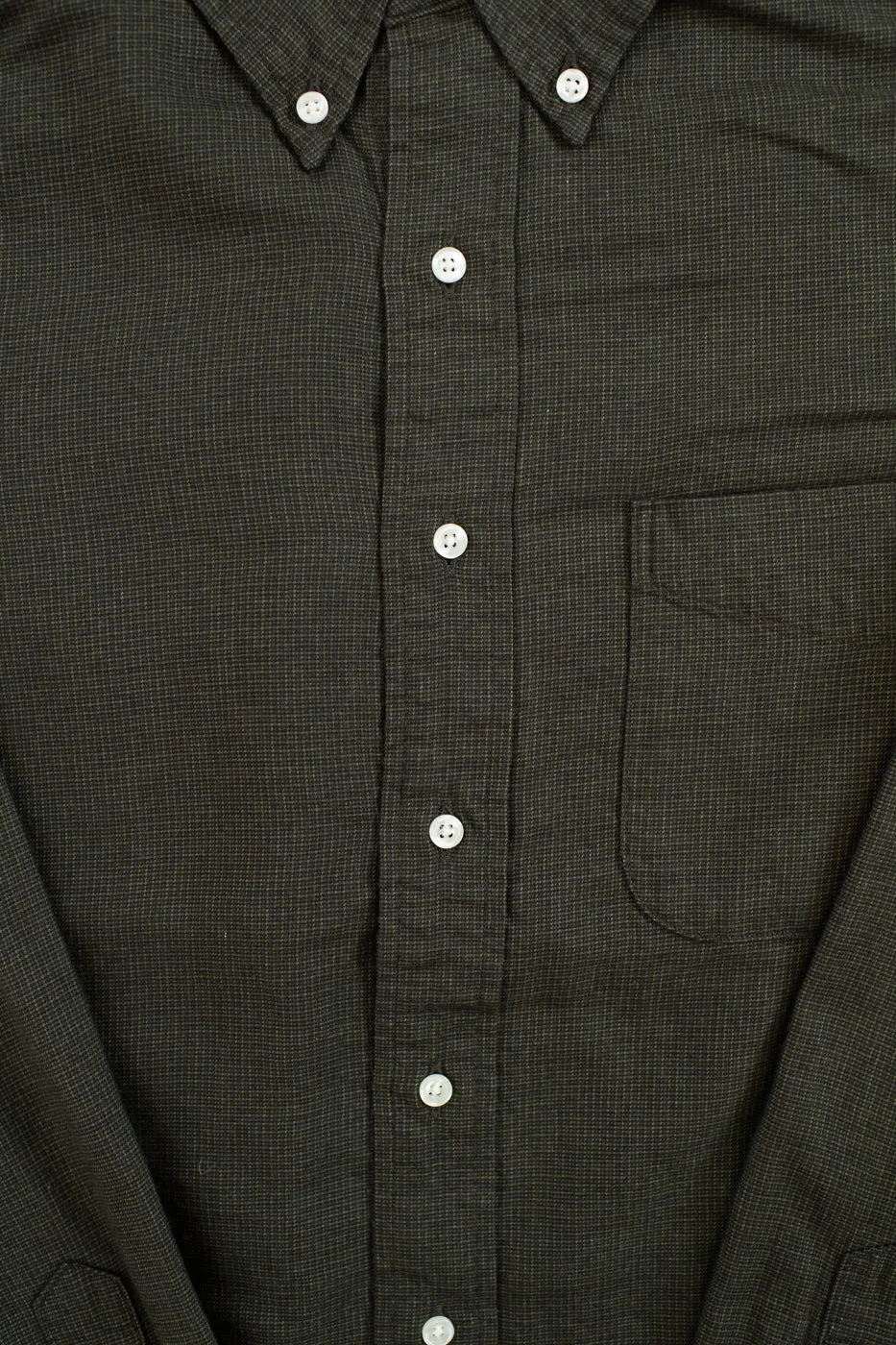 01-8112-52 - Standard Button Down Brushed Mini-Check Flannel - Coffee Brown sold by Dant product image thumbnail 3