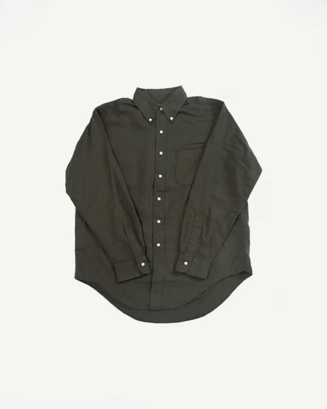 01-8112-52 - Standard Button Down Brushed Mini-Check Flannel - Coffee Brown made by orSlow