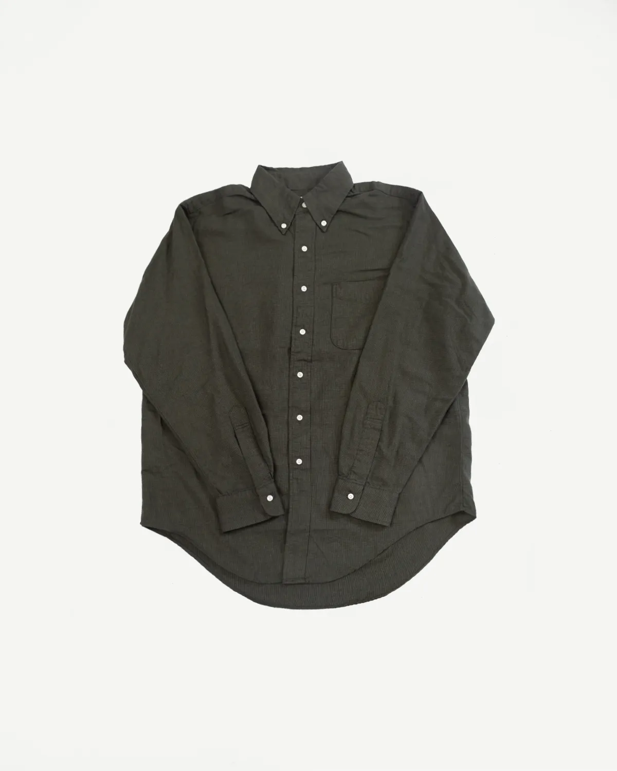 01-8112-52 - Standard Button Down Brushed Mini-Check Flannel - Coffee Brown sold by Dant