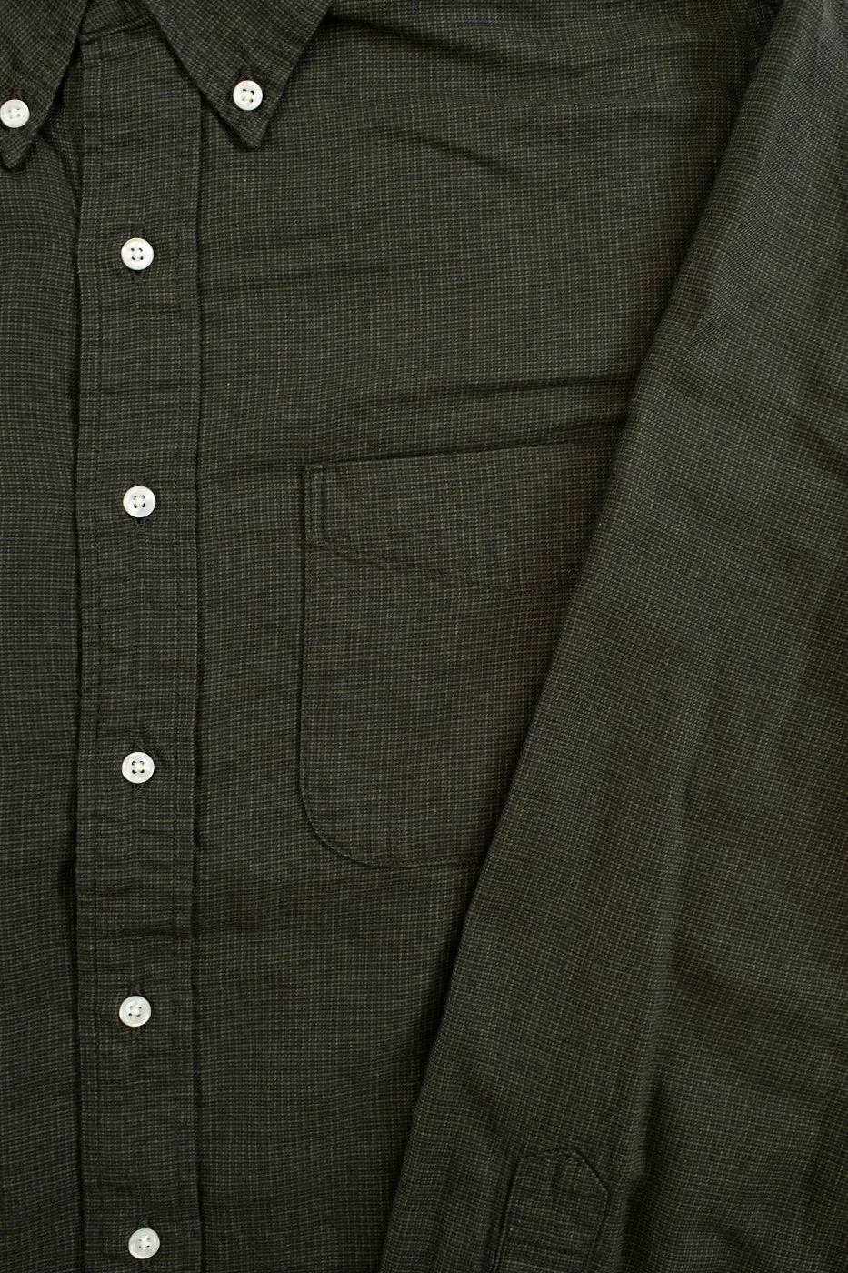 01-8112-52 - Standard Button Down Brushed Mini-Check Flannel - Coffee Brown sold by Dant product image thumbnail 4