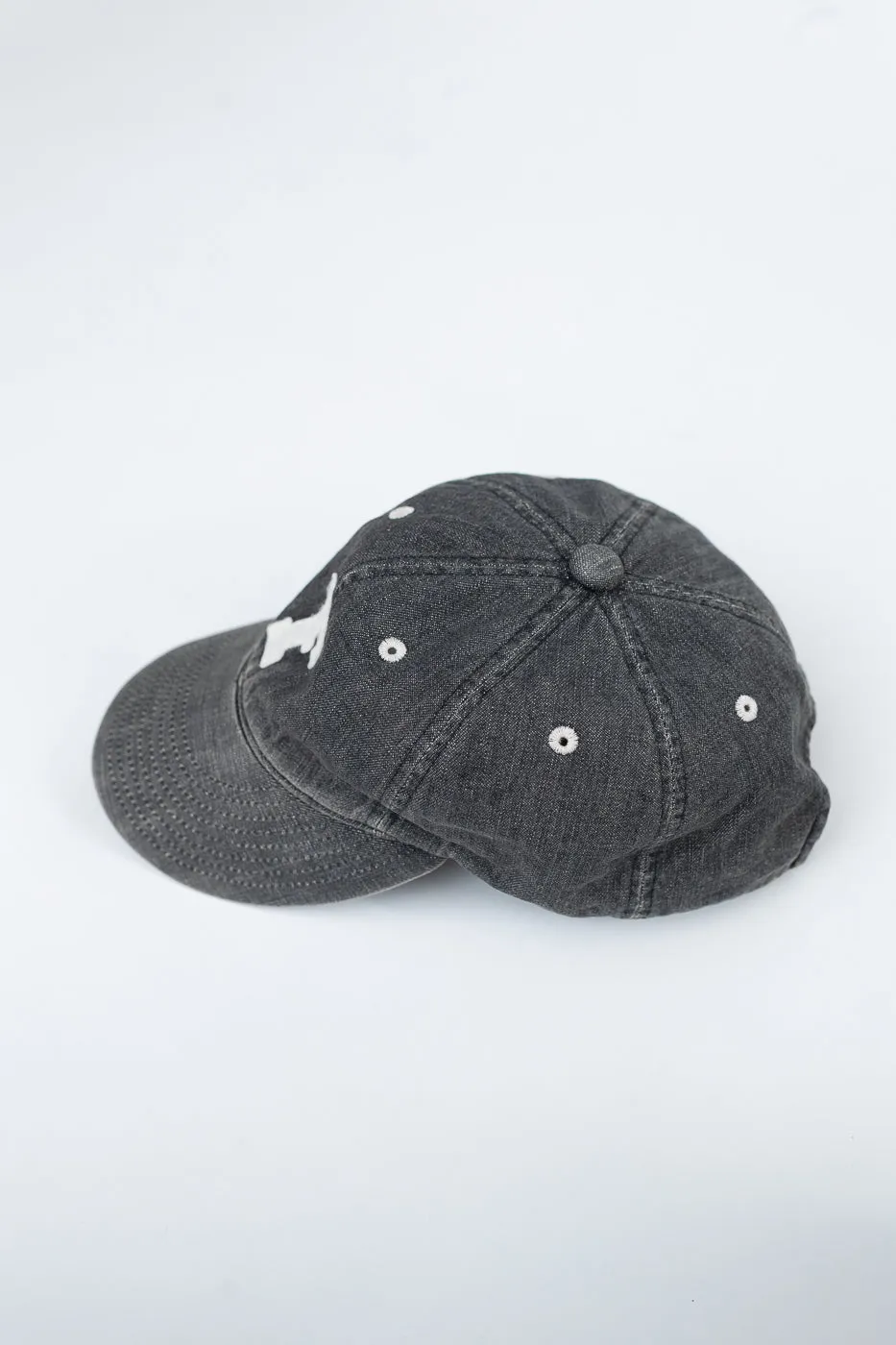 6843HW - 6 Panel Denim Baseball Cap 'F' Patch - Black Vintage Wash sold by Dant product image thumbnail 3