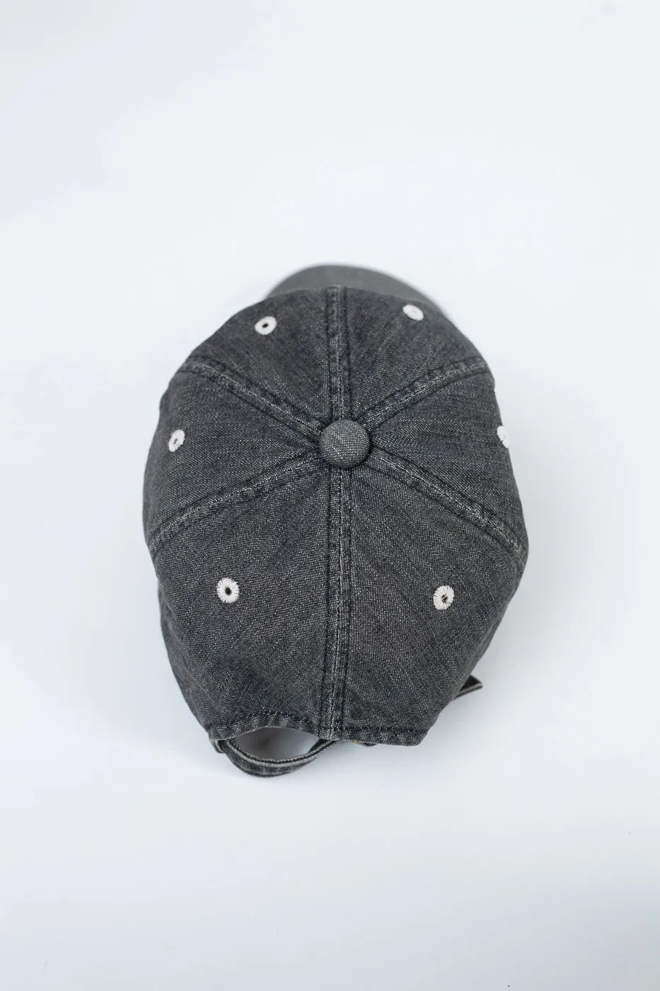 6843HW - 6 Panel Denim Baseball Cap 'F' Patch - Black Vintage Wash sold by Dant product image thumbnail 4