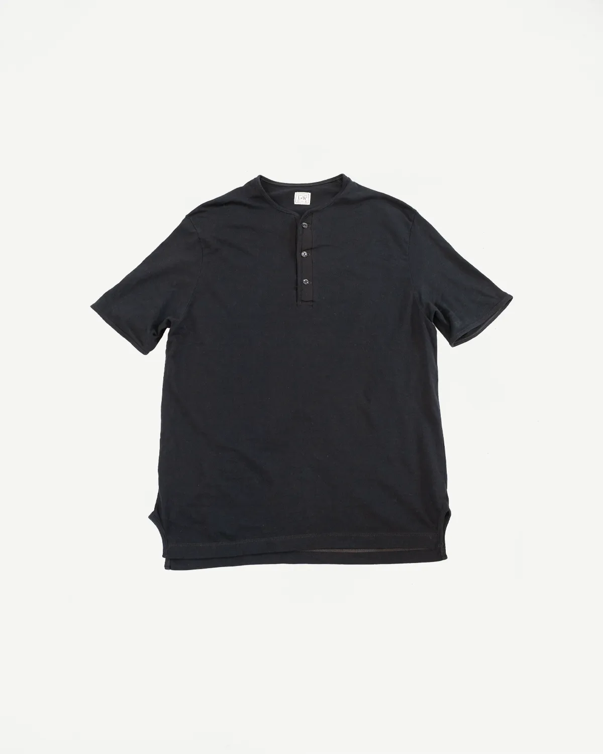 LRH1040 - Supima Cotton Henley - Royal Black sold by Dant