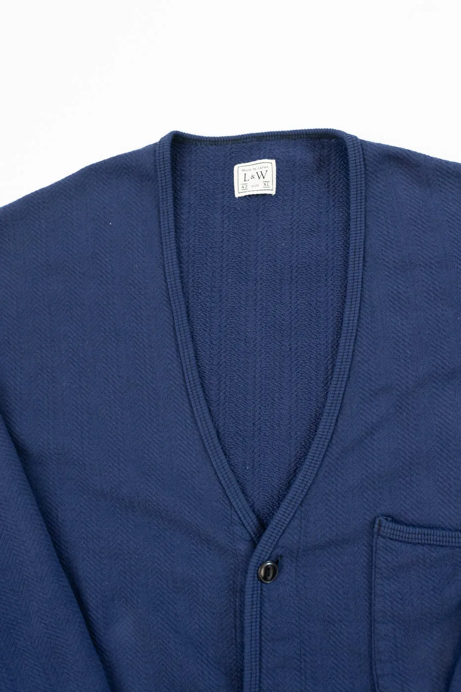 LRC1116 - Big Herringbone Pile Knit 50s Cardigan - French Navy sold by Dant product image thumbnail 2