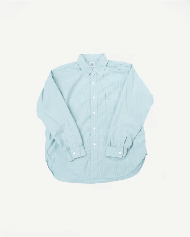1201C-SSG - No. 1 Shirt Stripe Shirting MV - Green made by Post O'Alls